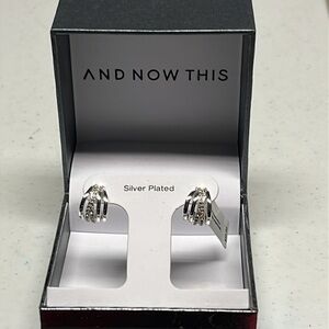 And Now This Silver Plated Hoop Earrings